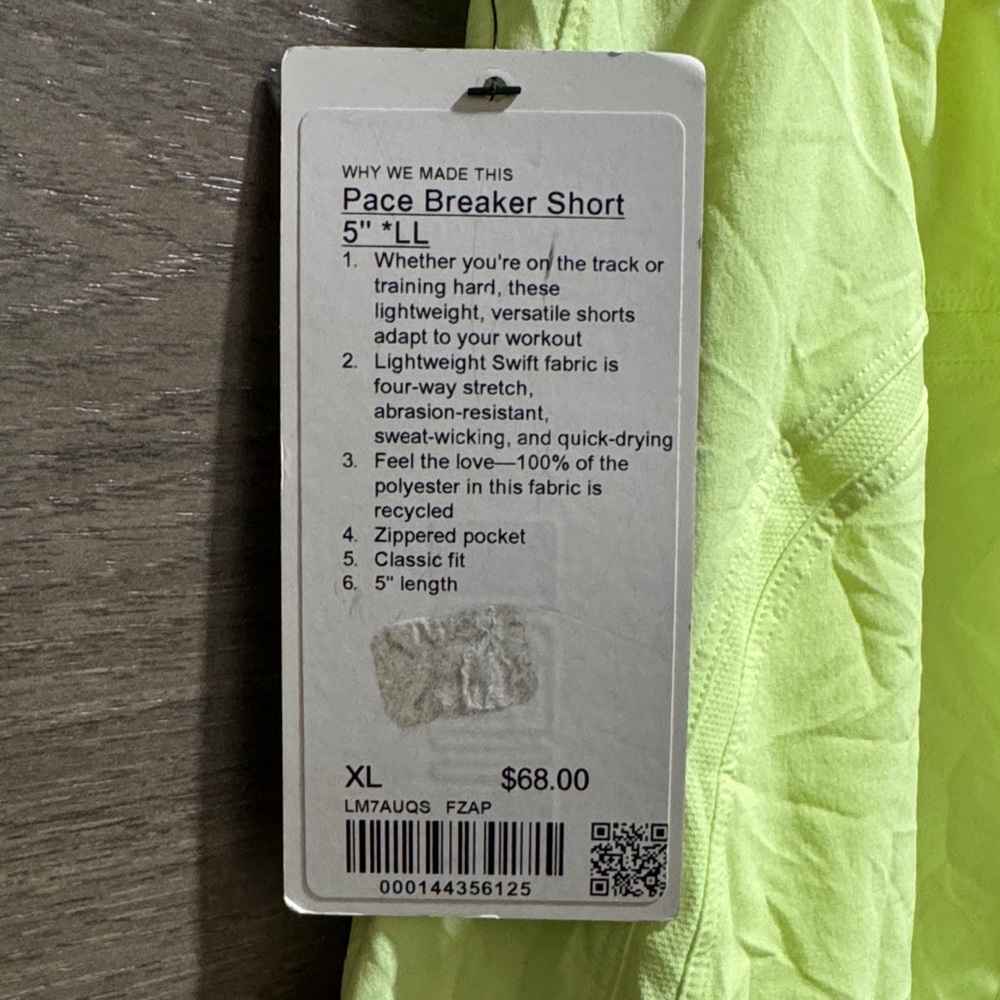 lululemon athletica Neon Yellow Men's Shorts - Picture 3 of 3